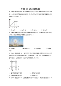 2021中考物理分类汇编（精简版） 专题09 功和机械能