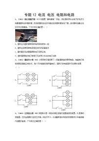 2021中考物理分类汇编（精简版） 专题12 电流 电压 电阻和电路