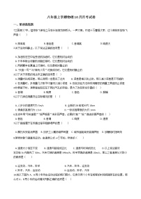 2020-2021年天津市宝坻区八年级上学期物理10月月考试卷附答案