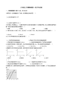 2020-2021年河南省平顶山市八年级上学期物理第一次月考试卷附答案