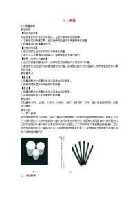 初中物理人教版八年级上册第1节 质量教案设计