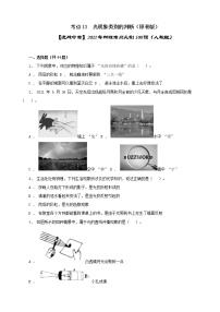 考点13  光现象类别的判断-【迎战中考】2022年物理考点必刷100题（人教版）