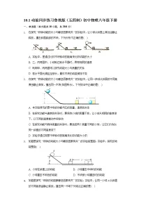 初中物理鲁教版 (五四制)八年级下册第十章 机械能及其转化第一节 动 能课后作业题