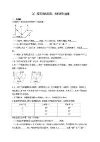 人教版八年级物理上册 专项练习（4）探究光的反射、光的折射规律