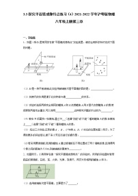 粤沪版八年级上册3 探究平面镜成像特点课后测评