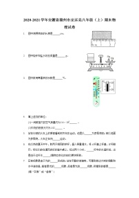 2020-2021学年安徽省滁州市定远县八年级（上）期末物理试卷