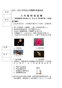 黑龙江省齐齐哈尔2021-2022学年八年级上学期期中考试物理试题（word版 含答案）