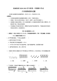 广东省佛山市南海区桂城街道2020-2021学年八年级上学期期中考试物理试题（无答案）