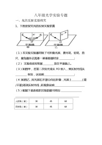 人教版物理中考复习光学实验探究专题