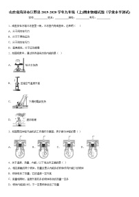 2019-2020学年九年级上学期山东省菏泽市巨野县期末物理试题（学业水平测试)（原卷+解析卷）