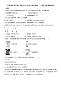 2019-2020学年九年级上学期贵州省毕节市梁才学校期中考试物理试题（原卷+解析卷）