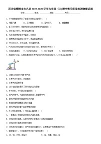 2019-2020学年九年级上学期河北省邯郸市大名县期中教学质量检测物理试题（原卷+解析卷）