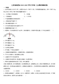 2019-2020学年八年级上学期江西省南昌市期末物理试题（原卷+解析卷）