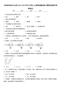 2019-2020学年八年级上学期吉林省长春市九台区期末物理试题（课程改革教学质量测试)（原卷+解析卷）