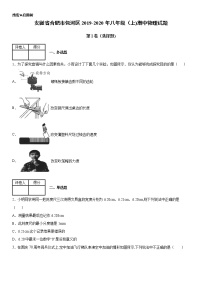 2019-2020年八年级上学期安徽省合肥市包河区期中物理试题（原卷+解析卷）