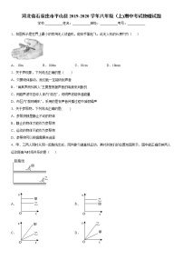 2019-2020学年八年级上学期河北省石家庄市平山县期中考试物理试题（原卷+解析卷）