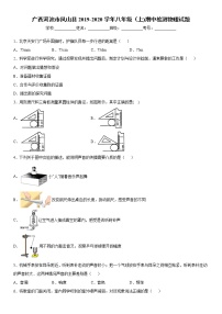 2019-2020学年八年级上学期广西河池市凤山县期中检测物理试题（原卷+解析卷）