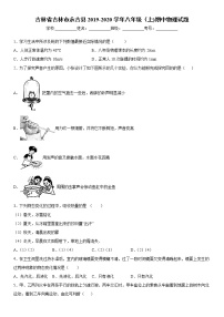 2019-2020学年八年级上学期吉林省吉林市永吉县期中物理试题（原卷+解析卷）