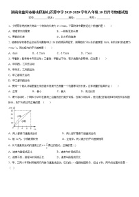 2019-2020学年八年级上学期湖南省益阳市赫山区赫山万源中学10月月考物理试题（原卷+解析卷）