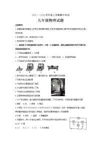 山东省泰安市肥城市2021-2022学年九年级上学期期中考试物理【试卷+答案】