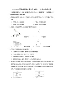 贵州省安顺市2021-2022学年九年级上学期期中物理【试卷+答案】