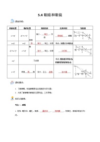 初中物理人教版八年级上册第4节 眼睛和眼镜导学案