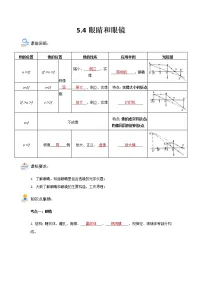 初中物理人教版八年级上册第4节 眼睛和眼镜导学案