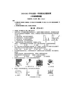 青岛市市北区2020-2021第一学期期末检测八年级物理试题（无答案）