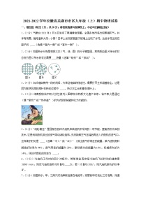 安徽省芜湖市市区2021-2022学年九年级上学期期中物理试卷(word版含答案)