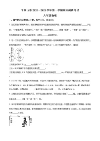 2020-2021学年人教版河南省平顶山市八年级物理上学期期末考试试卷