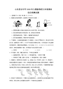 2020-2021学年人教版山东泰安中学九年级物理上学期期末考试试卷