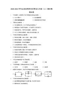 2020-2021学年山东省菏泽市巨野县九年级（上）期末物理试卷