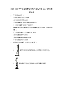 2020-2021学年山东省聊城市东阿县九年级（上）期末物理试卷