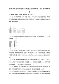 河南省三门峡市灵宝市2021-2022学年八年级上学期期中物理试卷（word版 含答案）