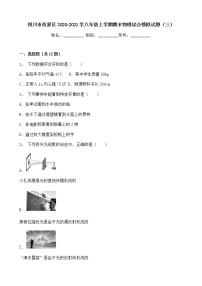 宁夏回族自治区银川市西夏区2020-2021学八年级上学期期末物理综合模拟试题（三）（word版 含答案）