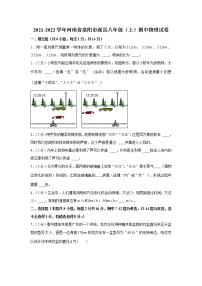 河南省洛阳市嵩县2021-2022学年八年级上学期期中物理试卷（word版 含答案）