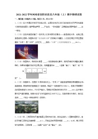 河南省信阳市息县2021-2022学年八年级上学期期中物理试卷（word版 含答案）