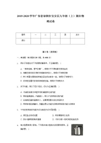 2019-2020学年广东省深圳市宝安区九年级（上）期末物理试卷 word解析版