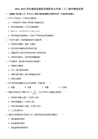 2021-2022学年湖南省邵阳市邵阳县九年级（上）期中物理试卷（word版无答案）