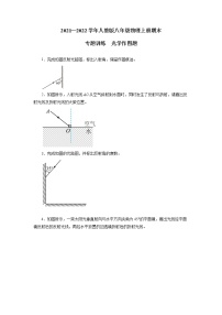 2021—2022学年人教版物理八年级 上册期末专题训练光学作图题（word版 含答案）