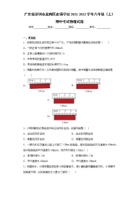 广东省深圳市龙岗区宏扬学校2021-2022学年八年级（上）期中考试物理试题（word版 含答案）