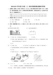 广西柳州市2020-2021学年度九年级上册物理期末质量抽测试题（PDF版含答案）