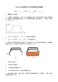 2021年山东省潍坊市中考物理真题含答案解析