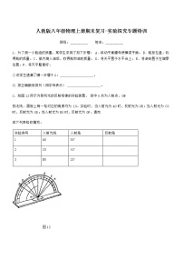 2021-2022学年人教版八年级物理上册期末复习-实验探究专题特训（word版 含答案）