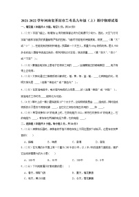 河南省开封市兰考县2021-2022学年九年级（上）期中物理试卷（Word版含答案）