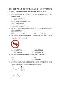 山东省济宁市微山县2021-2022学年八年级上学期期中考试物理试题（Word版含解析）