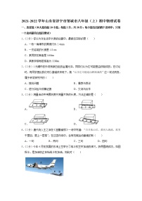 山东省济宁市邹城市2021-2022学年八年级（上）期中考试物理试题（Word版含解析）