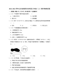 山东省菏泽市东明县2021-2022学年八年级上学期期中考试物理试题（Word版含解析）