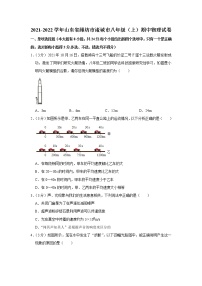 山东省潍坊市诸城市2021-2022学年八年级上学期期中考试物理试题（Word版含解析）