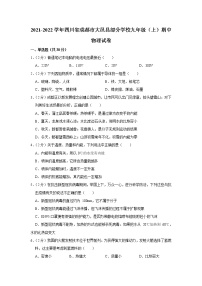 四川省成都市大邑县部分学校2021-2022学年九年级上学期期中考试物理试题（Word版含解析）